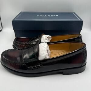 Cole Haan Pinch Penny Loafers Men's US 9.5D Burgundy Leather Round Toe Slip On